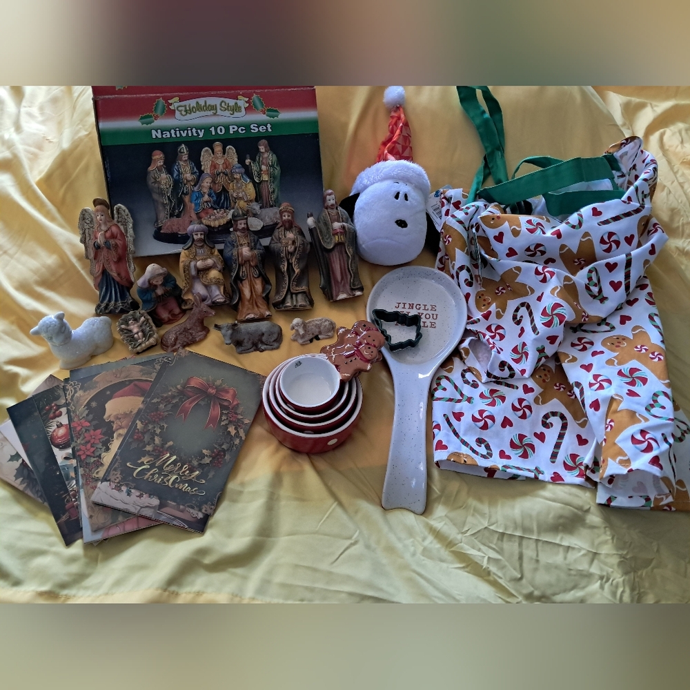 Christmas Nativity Set and Holiday Decor